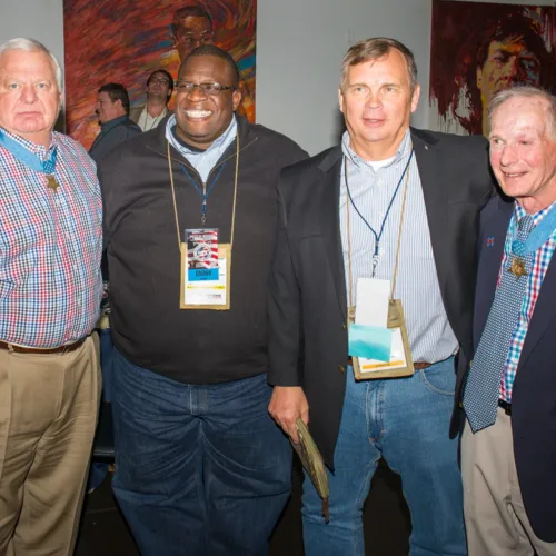 MG Gary Harrell (ret) with Medal of Honor Recipients, LT Mike Thorton (ret) & LT Tommy Norris (ret) & a SOCN Supporter