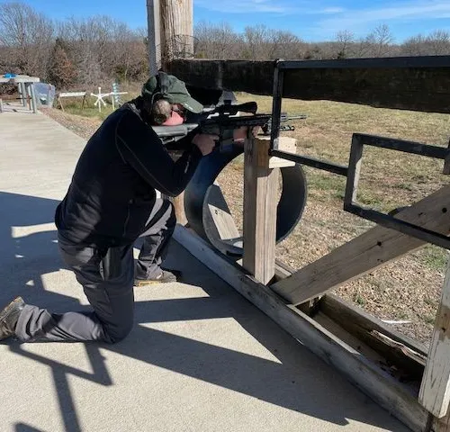 Todd Kunz in an ad-hoc kneeling position- NOV 2023