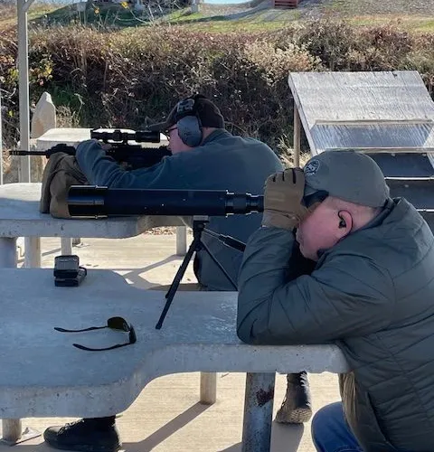 Todd on his rifle & Mark Spotting for him- NOV 2023