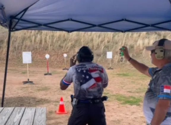 SOCN SSA Team's Sgt. Desmond Mitchell shooting Accelerator in Limited Optics Div. during the NC State Steel Challenge Championship on April 5th