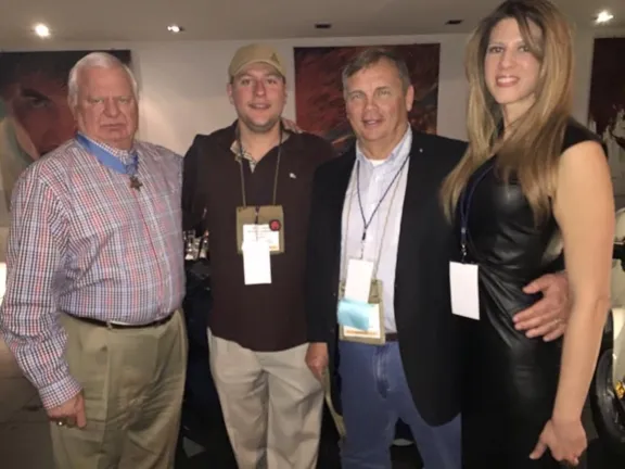 American Warrior Legends Night- MOH Recipient Mike Thorton, MG Gary Harrell (ret), SOCN Photographer Brett Russo & his wife