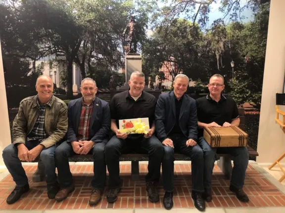 Tom-Tim-Doug-Gary-Mark GSF Visit during Tank signing