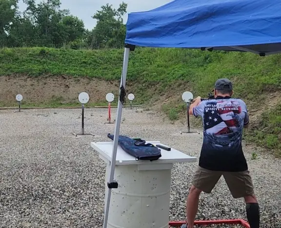 Danny Spraul shooting "Round About" at Area 5 Steel Challenge Championship