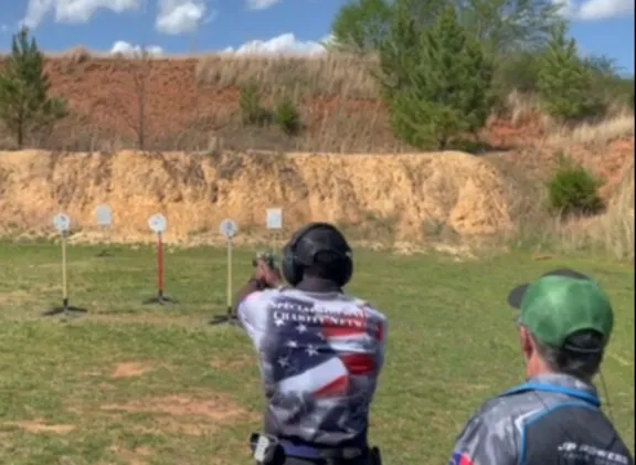 Sgt. Desmond Mitchell shooting Showdown at the NC State Steel Match
