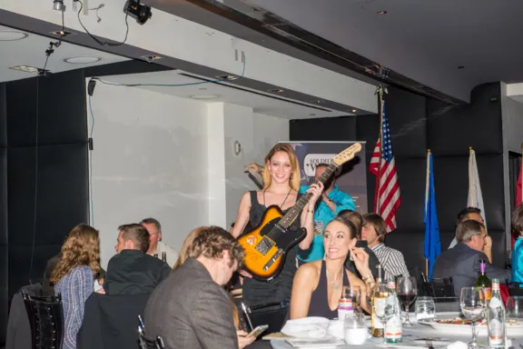 Fender Stratocaster during walk-around for Silent Auction