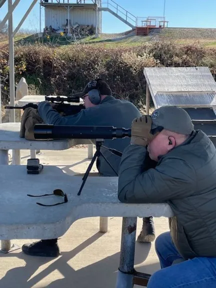 Todd on his rifle & Mark Spotting for him- NOV 2023