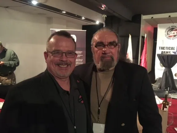 SOCN's CSM Mark Quinn (ret) and Cmdr. Dick Marcinko (ret)